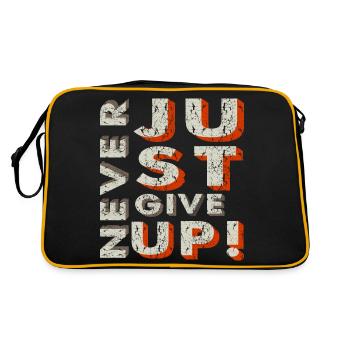 Never Give Up - Retro Bag - black/gold - Back