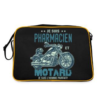motard le meilleur pharmacien le meilleur - Sac Retro - noir/or - Dos