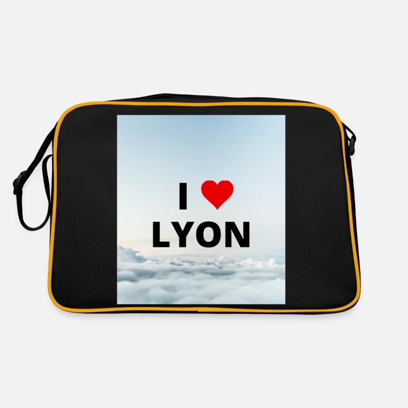 ICH LIEBE LYON - Retro Tasche - Schwarz/Gold