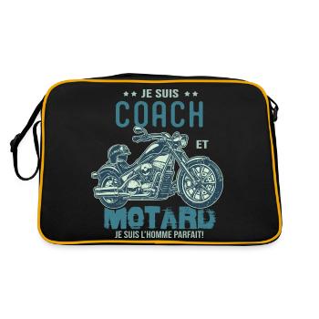 motard le meilleur coach le meilleur - Sac Retro - noir/or - Dos