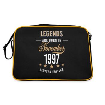 Legenden werden im November 1997 geboren - Retro Tasche - Schwarz/Gold - Hinten