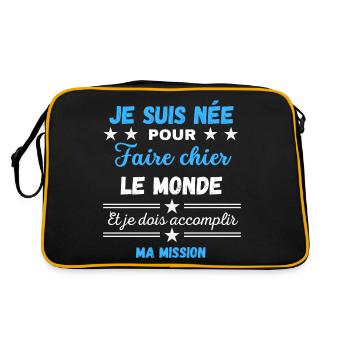 née pour Faire Chier Je Dois accomplir ma Mission - Sac Retro - noir/or - Dos