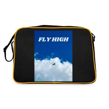 Fly high. Print with realistic photo. - Retro Bag - black/gold - Back