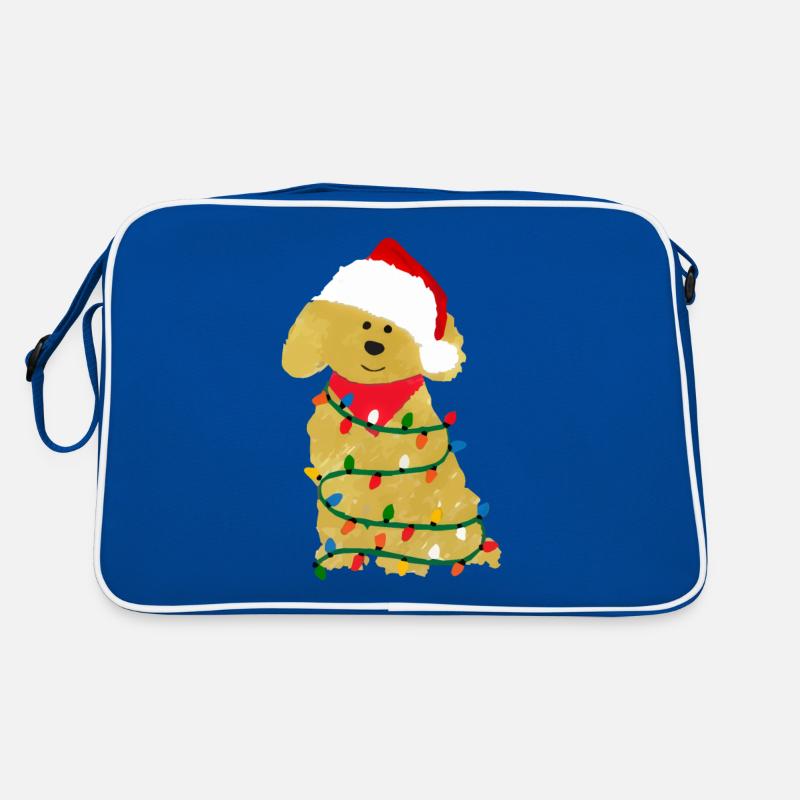 Mignon chiot Golden Doodle de Noël mignon Sac Retro
