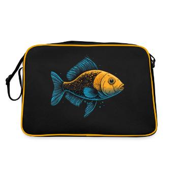 Fantasy Fisch - Retro Tasche - Schwarz/Gold - Hinten