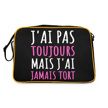 Humour j' ai pas toujours raison cadeau jeu de mot - Sac Retro - noir/or - Dos