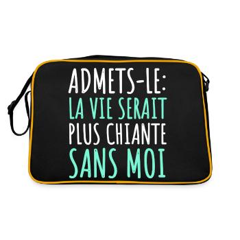La vie serait plus chiante sans moi humour cadeau - Sac Retro - noir/or - Dos