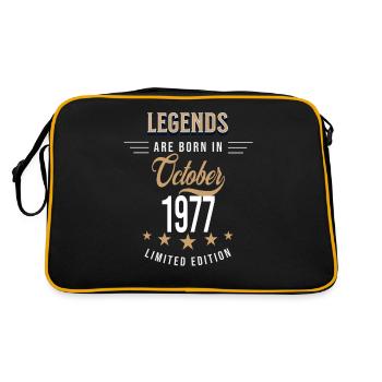 Legenden werden im Oktober 1977 geboren - Retro Tasche - Schwarz/Gold - Hinten