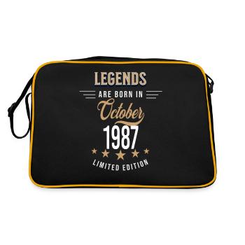 Legenden werden im Oktober 1987 geboren - Retro Tasche - Schwarz/Gold - Hinten