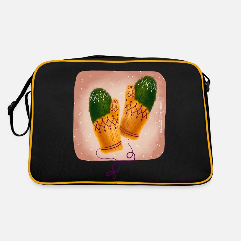 gestrickte Handschuhe Retro Tasche