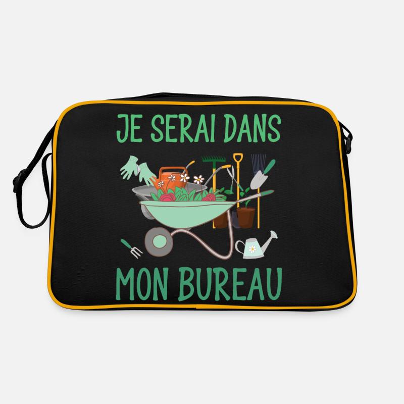 je serai dans mon bureau - Sac Retro - noir/or
