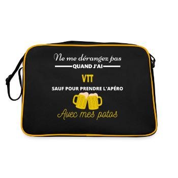 Ne me dérangez pas QUAND J'ai l'apéro vtt - Sac Retro - noir/or - Dos