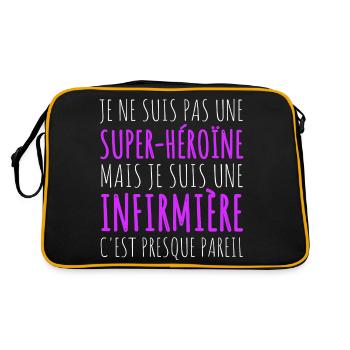Infirmière super humour infirmiere cadeau femme - Sac Retro - noir/or - Dos