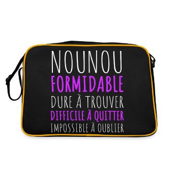 Nounou formidable idée cadeau pour nourrice - Sac Retro - noir/or - Dos