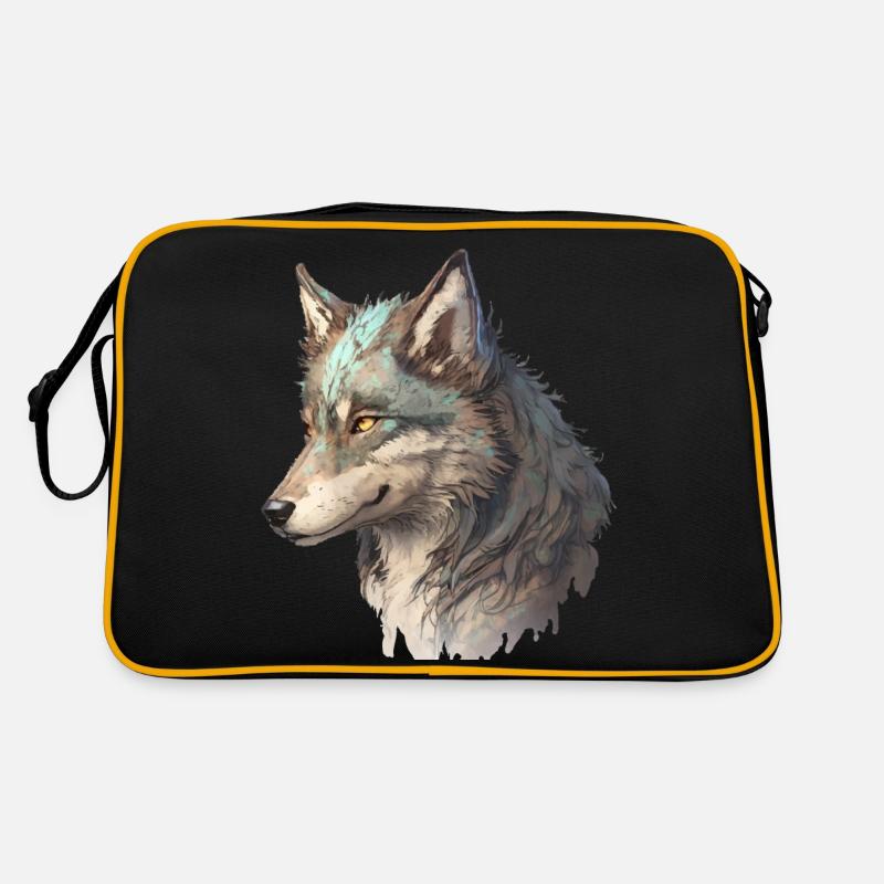 Der graue Wolf Retro Tasche