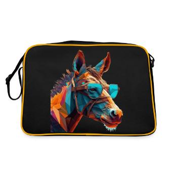 L’âne comme vecteur et polygone avec des lunettes intelligentes - Sac Retro - noir/or - Dos