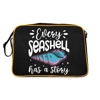 Every Seashell Has A Story - Funny Seashell - Retro Bag - black/gold - Back