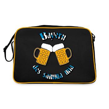 Bayern des samma mia - Retro Tasche - Schwarz/Gold - Hinten