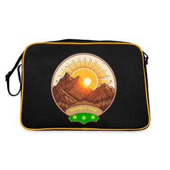 montagnes et soleil - Sac Retro - noir/or - Dos