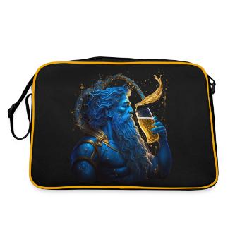 Mythologie: Le dieu romain Neptune boit sa bière - Sac Retro - noir/or - Dos