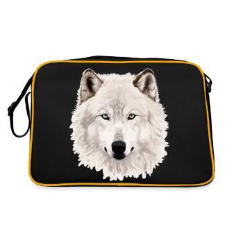 Fearless Eye Of The Wolf Face White Wolf Graphic - Retro Bag - black/gold - Back