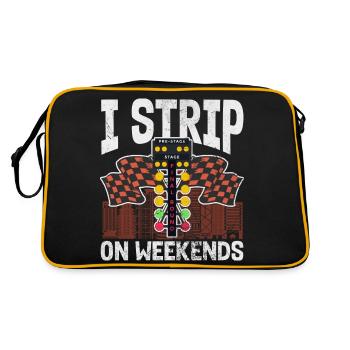 I strip on weekends | Drag racing - Retro Bag - black/gold - Back