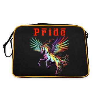 Ride with Pride Majestic Rainbow Pegasus Blood Red - Retro Bag - black/gold - Back