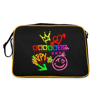 Graffiti Happy Street Art Urban Trendy Fashion - Retro Bag - black/gold - Back