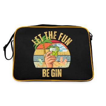 Sommerfest Let The Fun Be Gin - Retro Tasche - Schwarz/Gold - Hinten