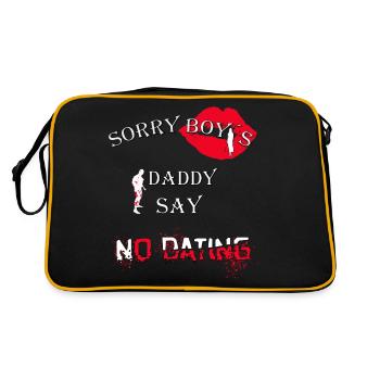 Sorry Boys Daddy Say No Dating - Retro Tasche - Schwarz/Gold - Hinten