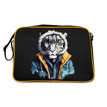 Street Style Snow Leopard | Leopard Lovers - Retro Bag - black/gold - Back