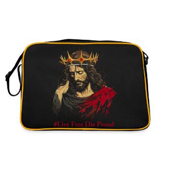MY SAVIOR - LIVE FREE THE PROUD - Retro Bag - black/gold - Back