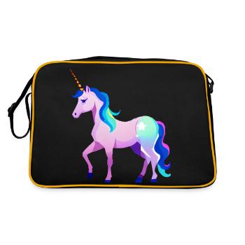 Licorne Mythique Animal Licorne Fille Licornes - Sac Retro - noir/or - Dos