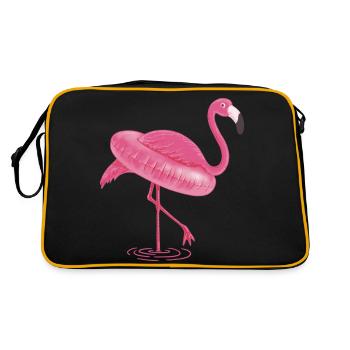 FLAMINGO et SWIMMING CIRCLE T Shirt - Sac Retro - noir/or - Dos