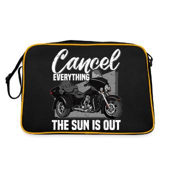 Trike Trikefahrer Motorrad Triker Trikes Dreirad - Retro Tasche - Schwarz/Gold - Hinten