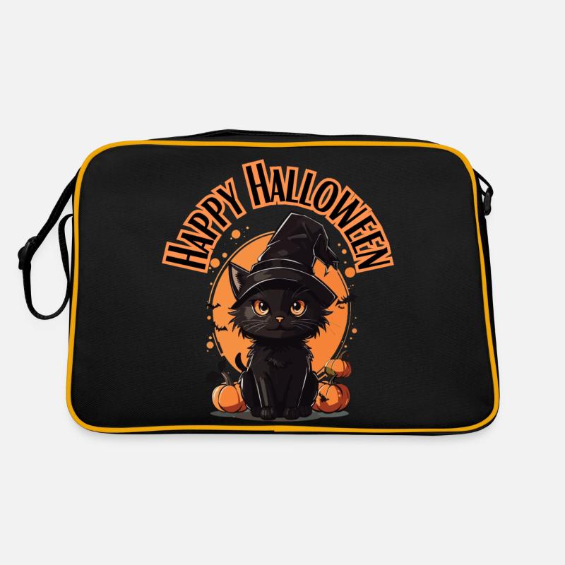 Happy Halloween Cat Retro Tasche