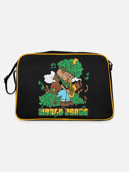 420 Saxophone de la paix mondiale - Sac Retro - noir/or - Dos