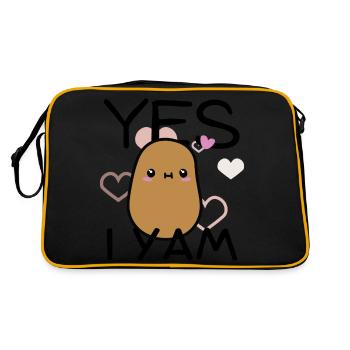 Yes I Yam Funny Sweet Cute Potato Kawaii Food Love - Retro Bag - black/gold - Back