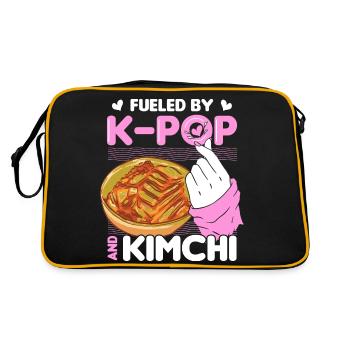 Kimchi Liebhaber Koreanische Küche Essen Geschenke - Retro Tasche - Schwarz/Gold - Hinten