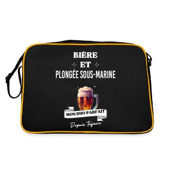Bière Mon duo parfait depuis plongée sous-marine - Sac Retro - noir/or - Dos