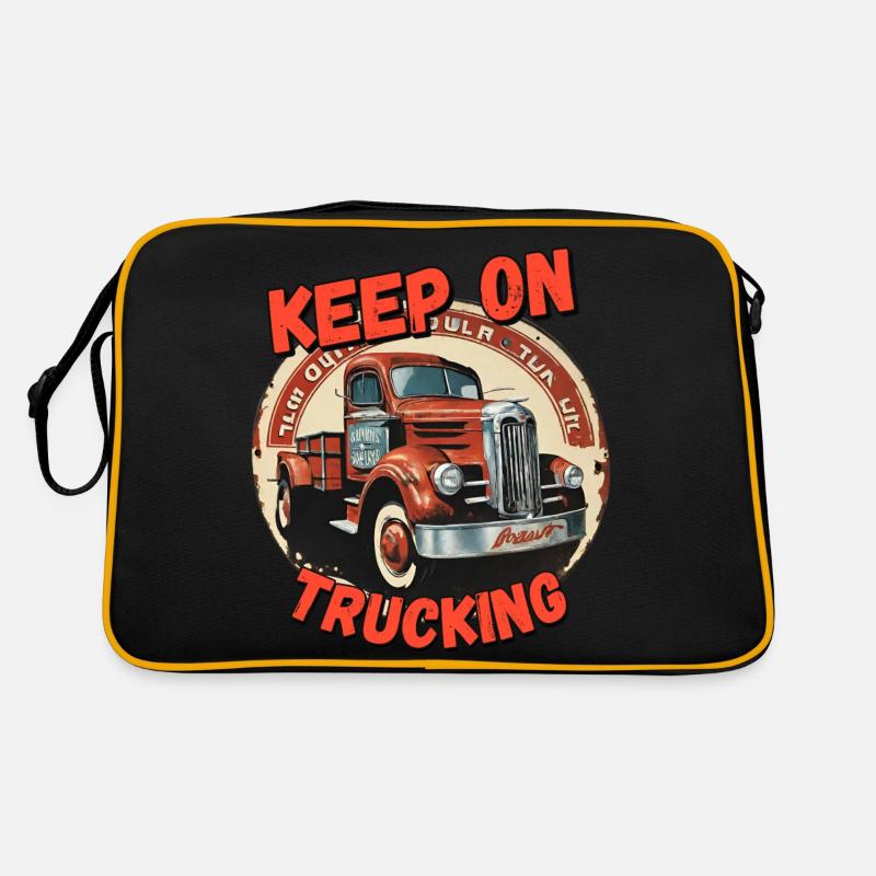 Continuez sur le camionnage 5 - Sac Retro - noir/or