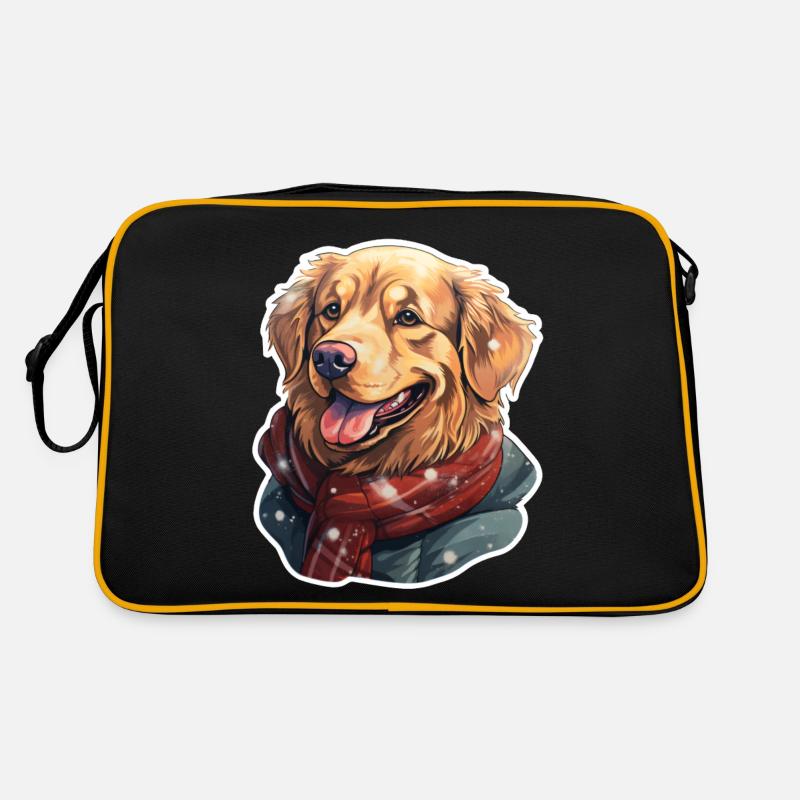 Golden Retriever avec écharpe et veste Sac Retro