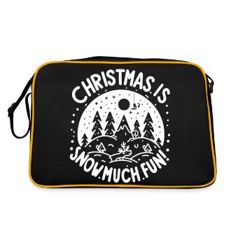 Weihnachten ist Schnee Viel Spaß! - Retro Tasche - Schwarz/Gold - Hinten