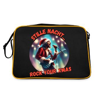 stille nacht 2 - Retro Tasche - Schwarz/Gold - Hinten