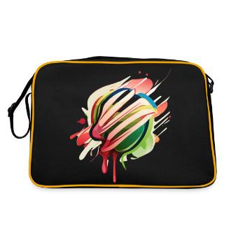 Buntes Obst - Retro Tasche - Schwarz/Gold - Hinten