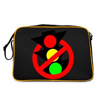 Ampel abschalten - Retro Tasche - Schwarz/Gold - Hinten