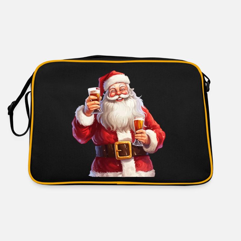 Weihnachtsmann Bier Alkohol Prost Glühwein Schnaps Retro Tasche