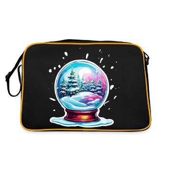 Snow Globe / Winter Magic / Snow / Souvenir - Retro Bag - black/gold - Back