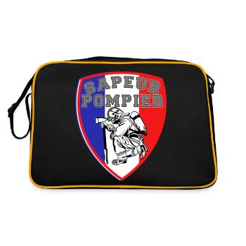 Fanion Sapeurs Pompiers de France stylé écusson - Sac Retro - noir/or - Dos