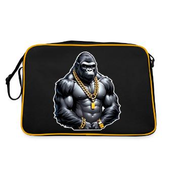 Gorilla with Gold Chain - Retro Bag - black/gold - Back